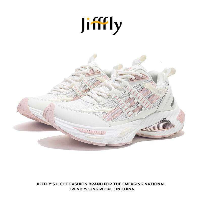 Jifffly Dad for Women 2025 Summer New Mesh Breathable Sneakers Thick Sole Height Increasing Casual Shoes