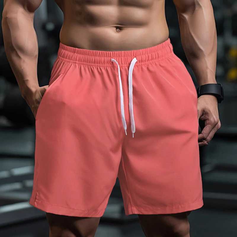 2025 New Mens Shorts Single-Layer Woven Quick Dry Solid Color Running Fitness Sports Casual American-style Youth Shorts W250724