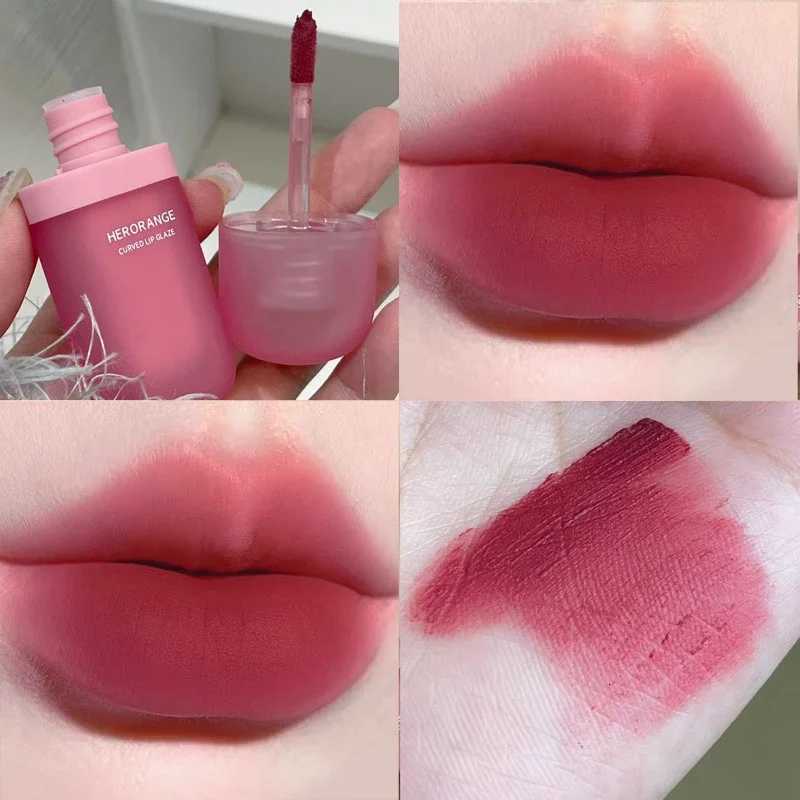 Red Brown Matte Velvet Lip Gloss Waterproof Liquid Lipstick Non-stick Cup Lips Tint Mud Makeup Rose Peach Lip Glaze CosmeticsXJ250724
