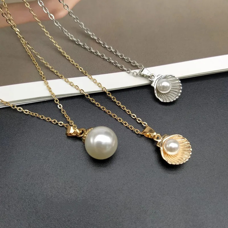 Trendy Summer Shell Pearl Pendant Necklace For Women Fashion Collar Neck Jewelry Wholesale Drop 250716