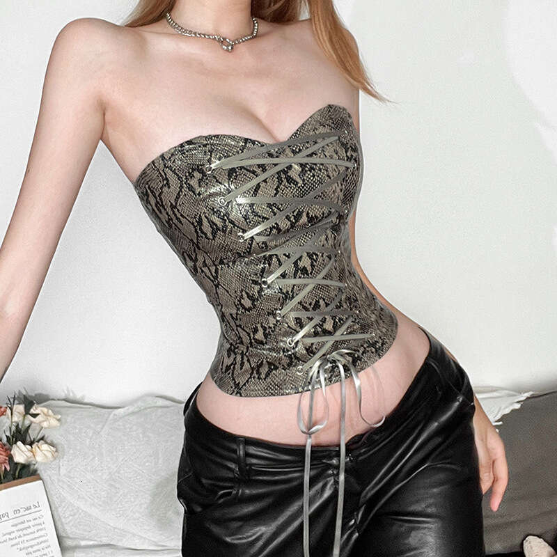 2024 Spring New Women's Solid Color Slim Street Fashion Off-Shoulder Tube Top Waist Cincher Vest 5b4