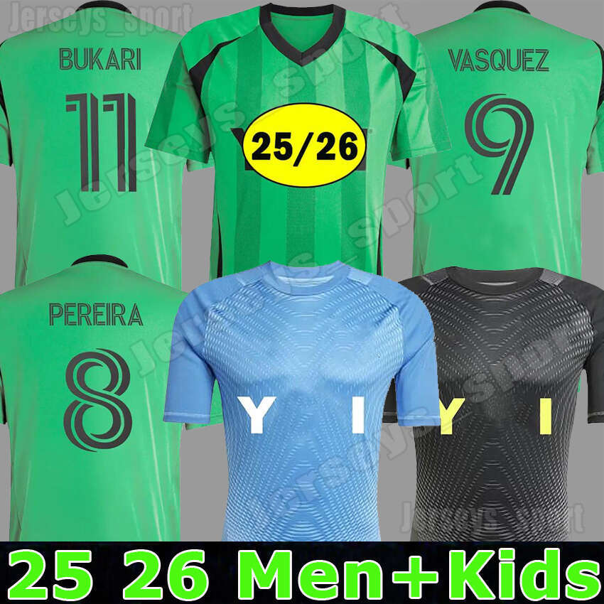 2025 2026 Austin FC Soccer Jerseys 25 26 OBRAIN RUBIO BUKARI PEREIRA WOLFF Football Shirts VAZQUEZ UZUNI GALLAGHER HINES-IKE goalkeeper Men Uniforms Kids Kits