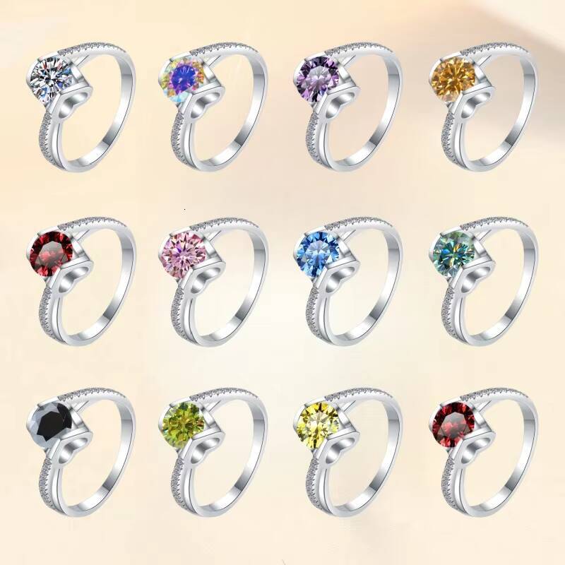 New Original Moissanite Womens Exquisite Ring Womens Fashion Accessory Angel Kiss Wedding Ring S925 Sterling Silver Ring