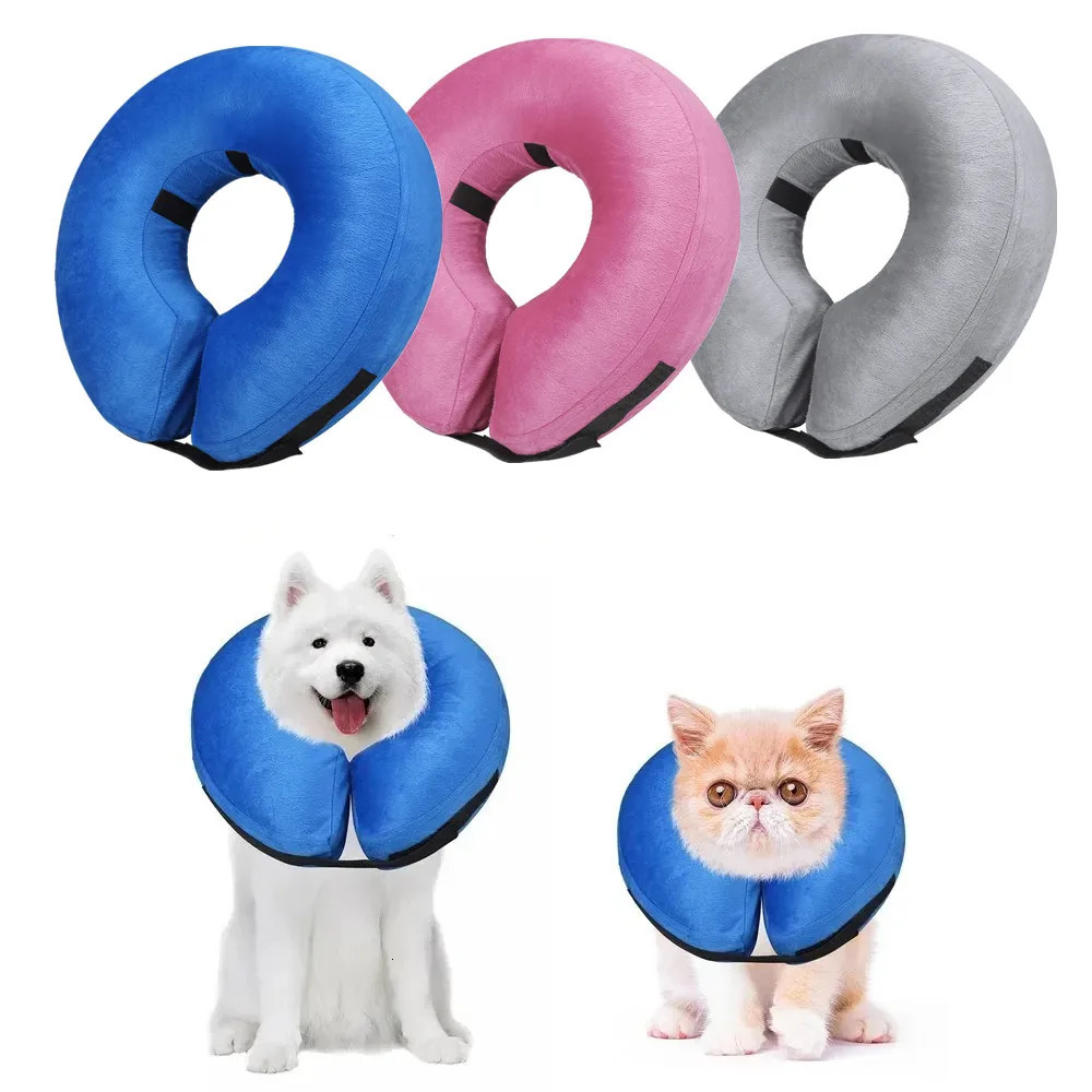 Protective Inflatable Collar for Dogs Cats After Surgery Soft Recovery Collar Not Block Vision Small Medium Large Pet Supplies 250716