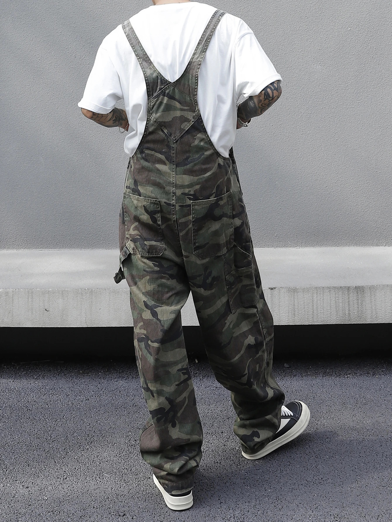 Mens MultiPocket Camouflage Printed Denim Overalls Cotton NonElastic Machine Washable Ideal for Casual Outings 250725