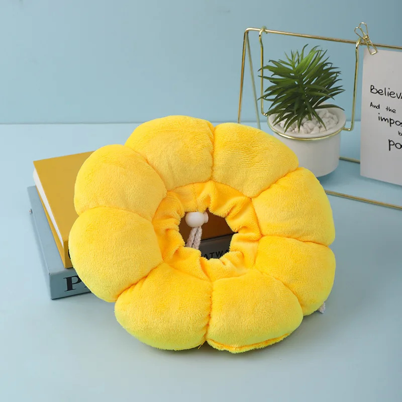 Sunflower Pet Elizabethan Collar Adjustable Anti-Bite Surgery Anti-Lick Wound Healing Cat Protection Collars Soft Plush Collar 250716