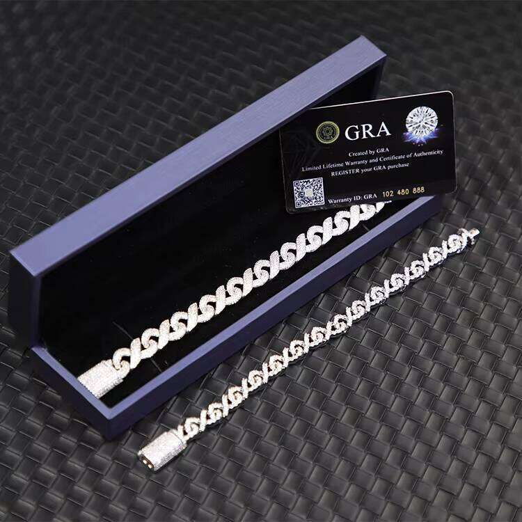 GRA Certificate Hiphop Jewelry 9mm 13mm Infinite VVS Dia Sier Moissanite Cuban Link Chain