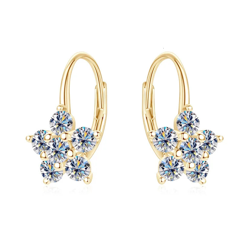 Star Earrings 925 Sterling Silver Hoop Earring Engagement Party Gift Fine Jewelry 250715