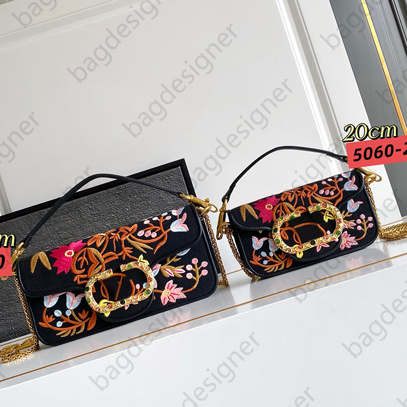 Embroidery luxury bag designer tote bag chain cross body purses designer handbag high quality diamond shoulder bag flower embroidery patterns crossbody wallet