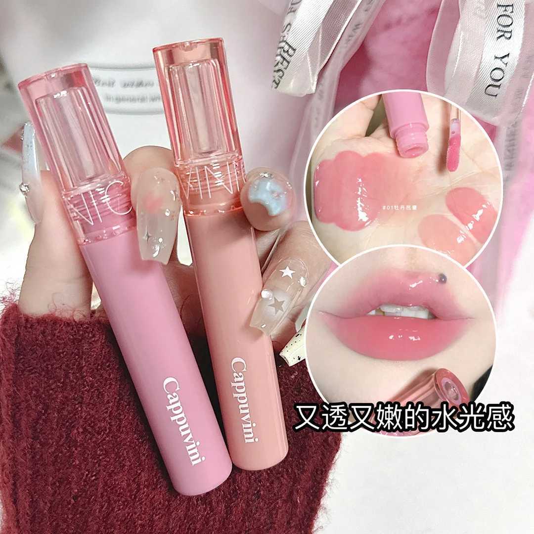 Cappuvini 6 Color Juice Jelly Lip Gloss Long Lasting Moisturizer Water Light Lipstick Mirror Gloss Lipstick Affordable MakeupXJ250724