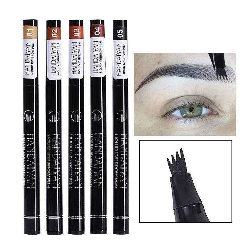HANDAIYAN Pencil Four-fork Makeup Soft Liquid Eye Brow Easy to Wear Eyebrow Drawing Enhancer Pigment Tattoo Tool Pen X250725