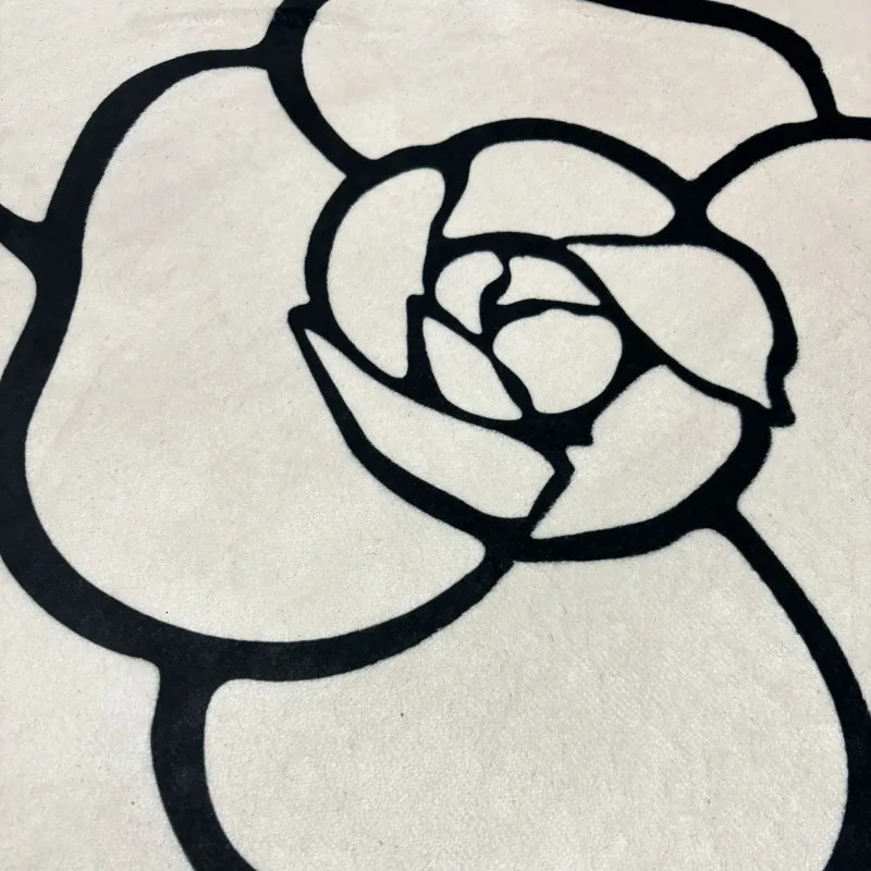 Luxury Personalized Design Camellia Flower Fluffy Carpet Bathroom Absorb Foot Mat Non-slip Floor Mat Home Decor Minimalist Bedroom Rug 250725