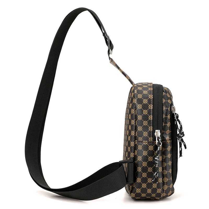 2024 Casual Business Shoulder Bag for Men PU Leather Messenger Bag Wide Strap Crossbody Bags Plaid Designer M Sling Bags Y250724