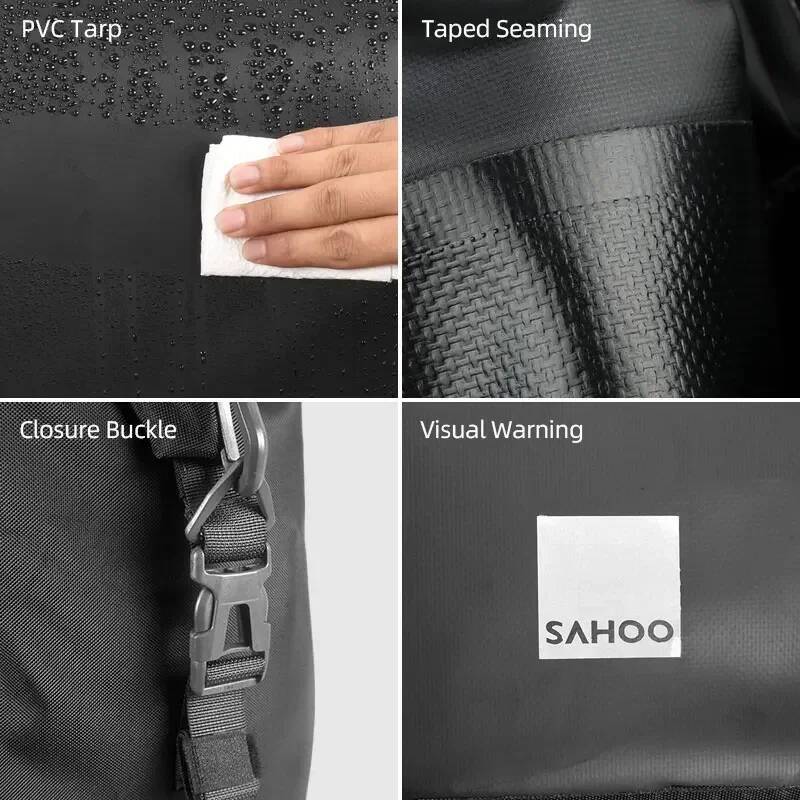 Sahoo Bicycle Rear Rack Bag W/ Shoulder Carry Belt Large Capacity 10/20L Rain Tight Taped Seaming Lage Carrier Pannier high-quality