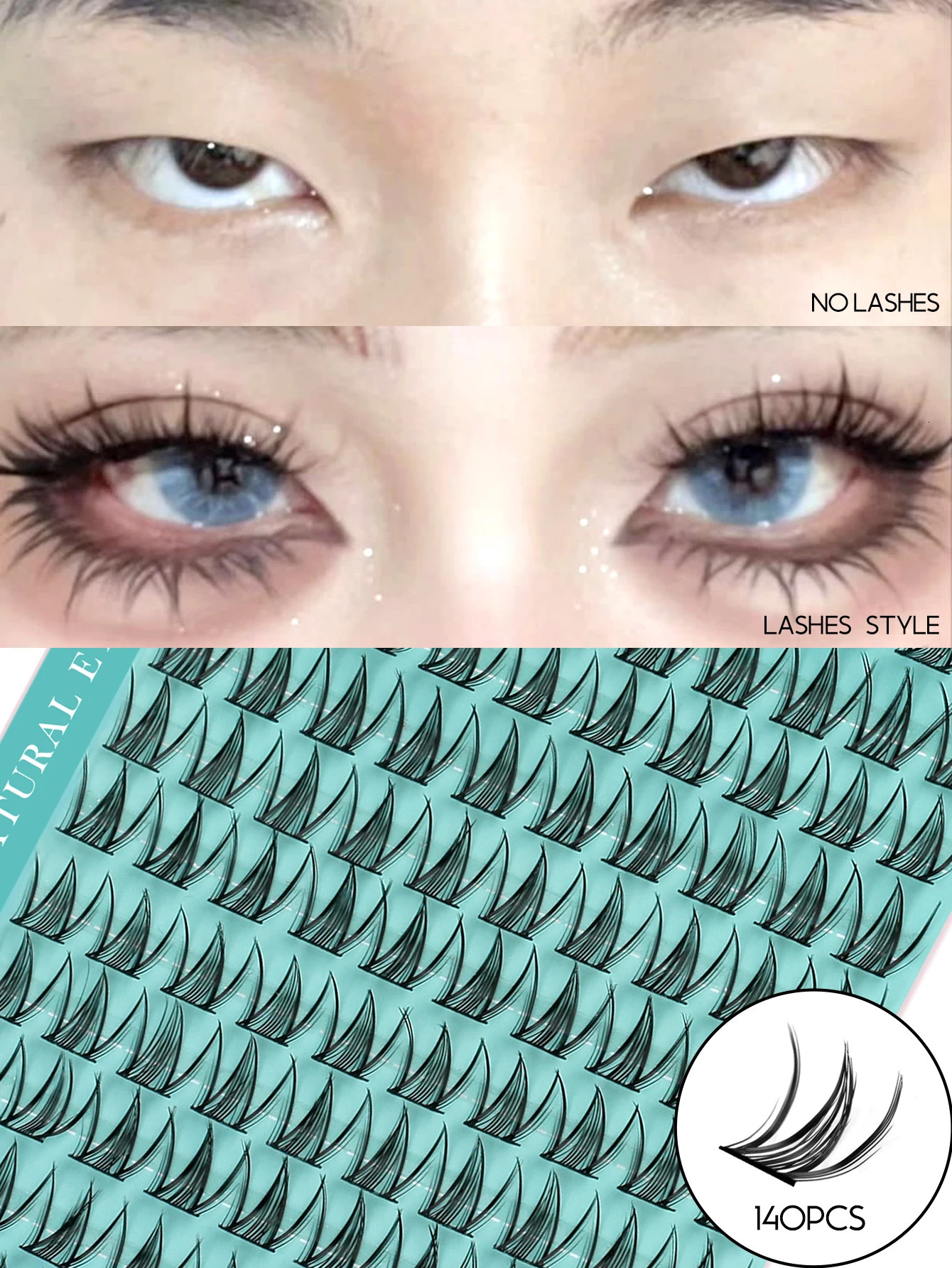 GROINNEYA DIY Lash Kit 1018mm Manga Lashes Mixed Tray Clusters Individual Eyelashes with Bond 250714