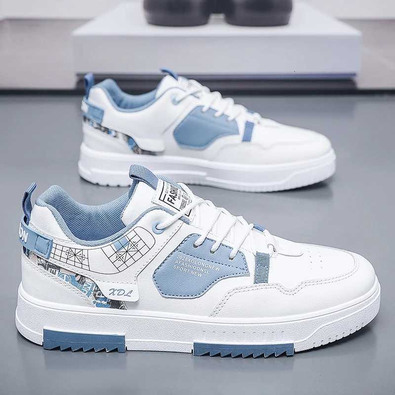 Men Sneakers Casual Leather Flat Shoes for Outdoor Breathable Lace Up Walking Footwear for Teenagers New Size 39-44 XJ250725