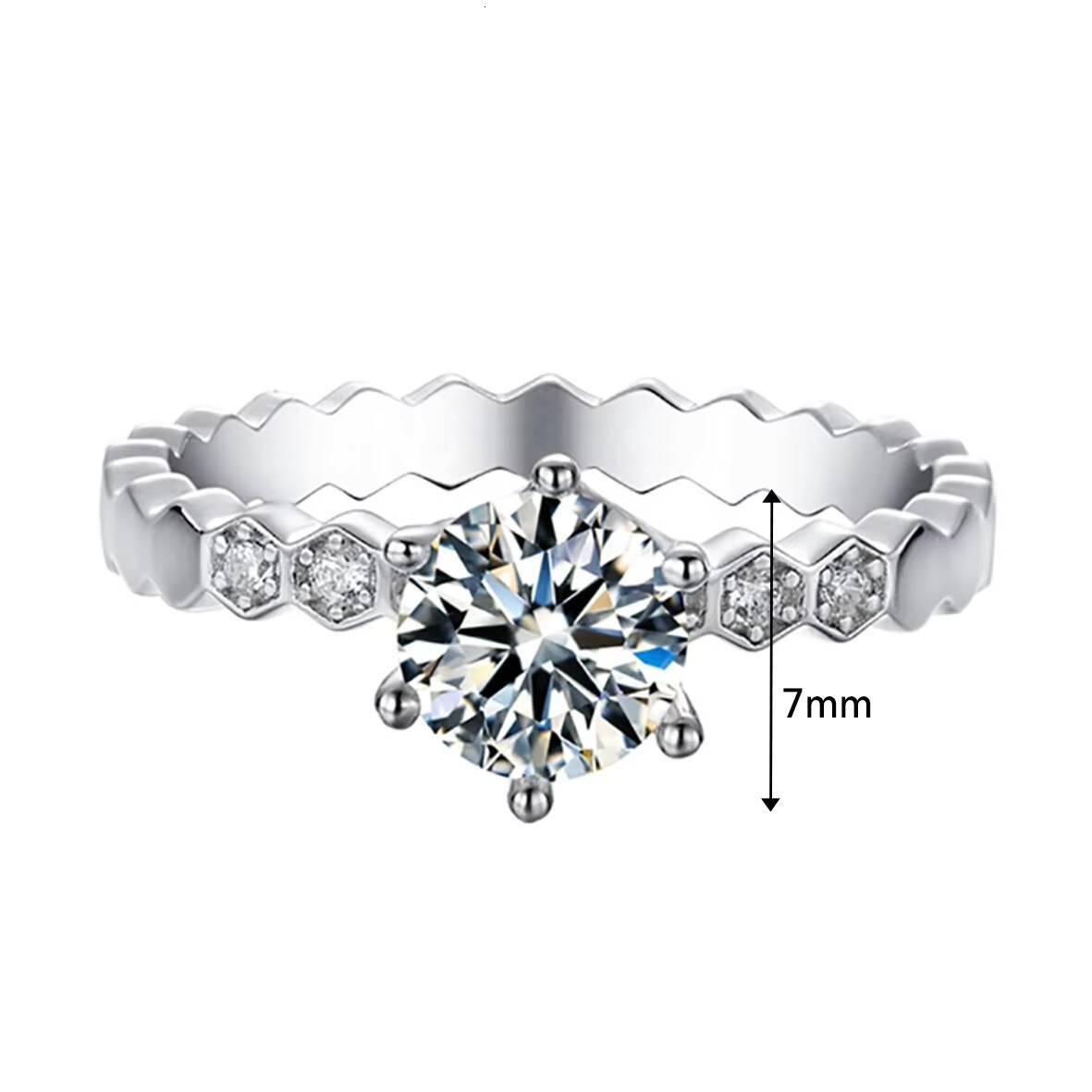 VANFI 925 Silver D V VS Grade Moissanite Ring Elegant and Luxurious Jewelry for Women