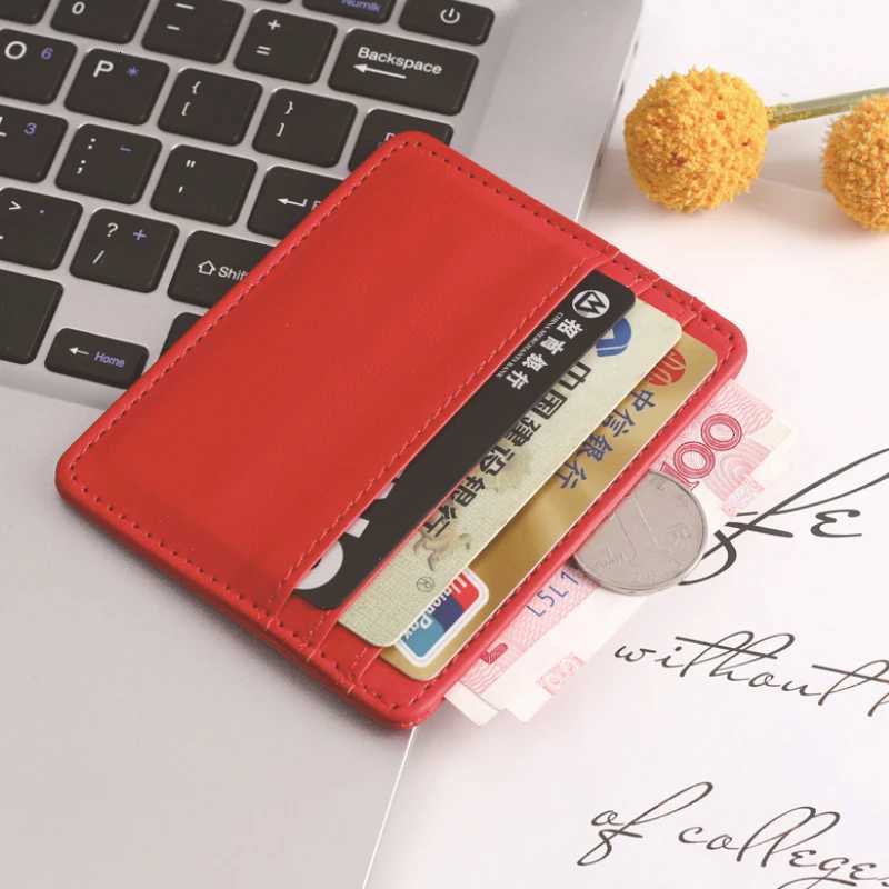 1Pc Pu Leather ID Card Holder Candy Color Bank Box Multi Slot Slim Card Case Wallet Women Men Business Card Cover Z250725
