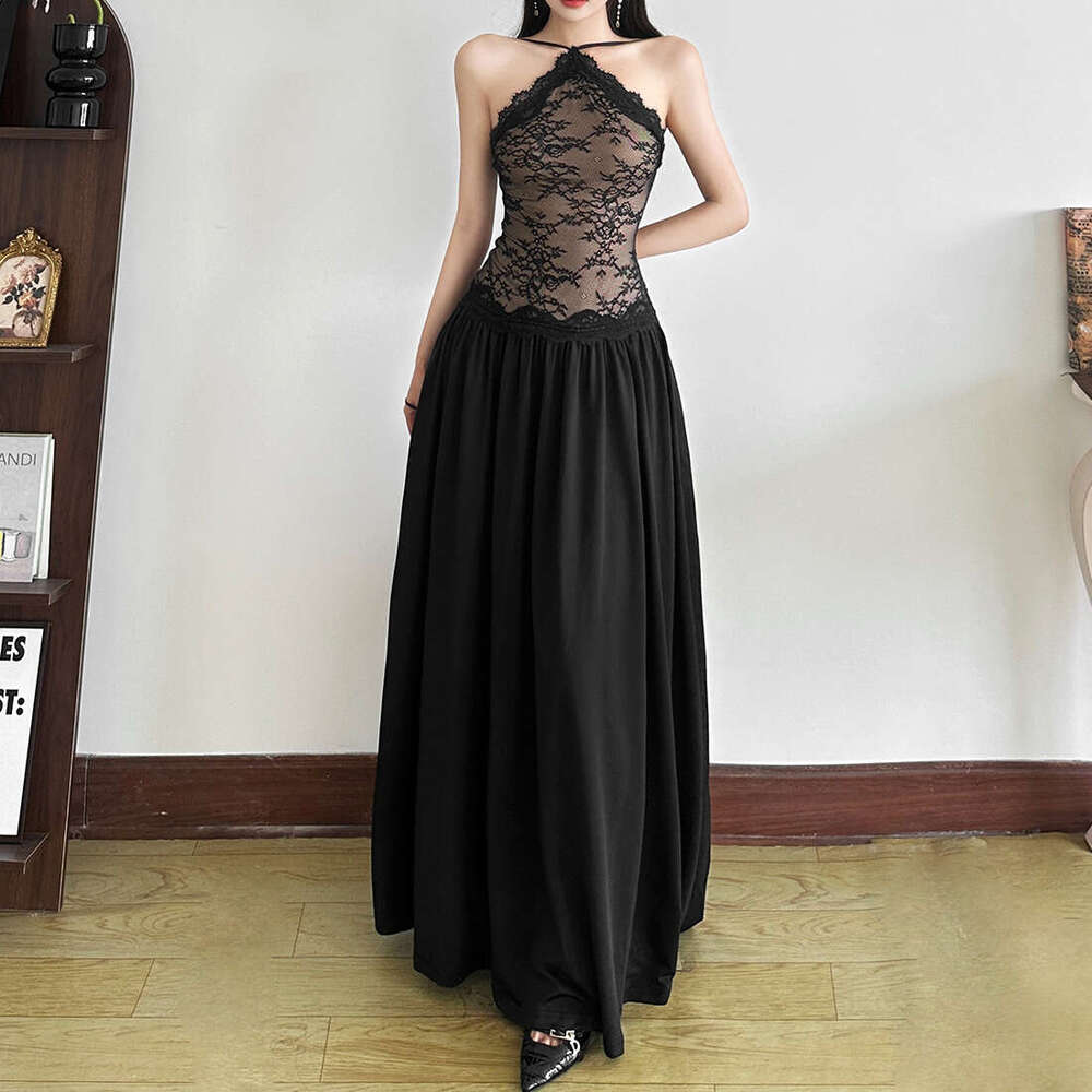 2025 Summer New Style Casual Elegant Patchwork Slim Fit Versatile Long Dress Women's Fashion e72