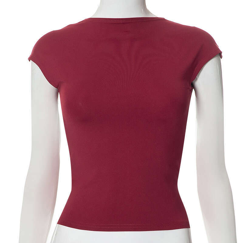 Multicolor Bobi Y22tp136 Women's Clothing Autumn New Solid Color Reversible Small Top For Women B5