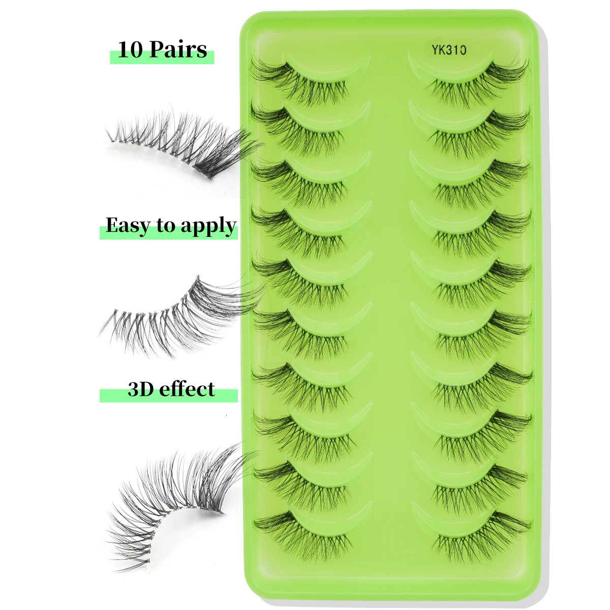 310 Pairs Half Lashes Makeup Natural Long Cat Eye Dramatic False Eyelashes Soft Faux Cils Eyelash s Tool 250714