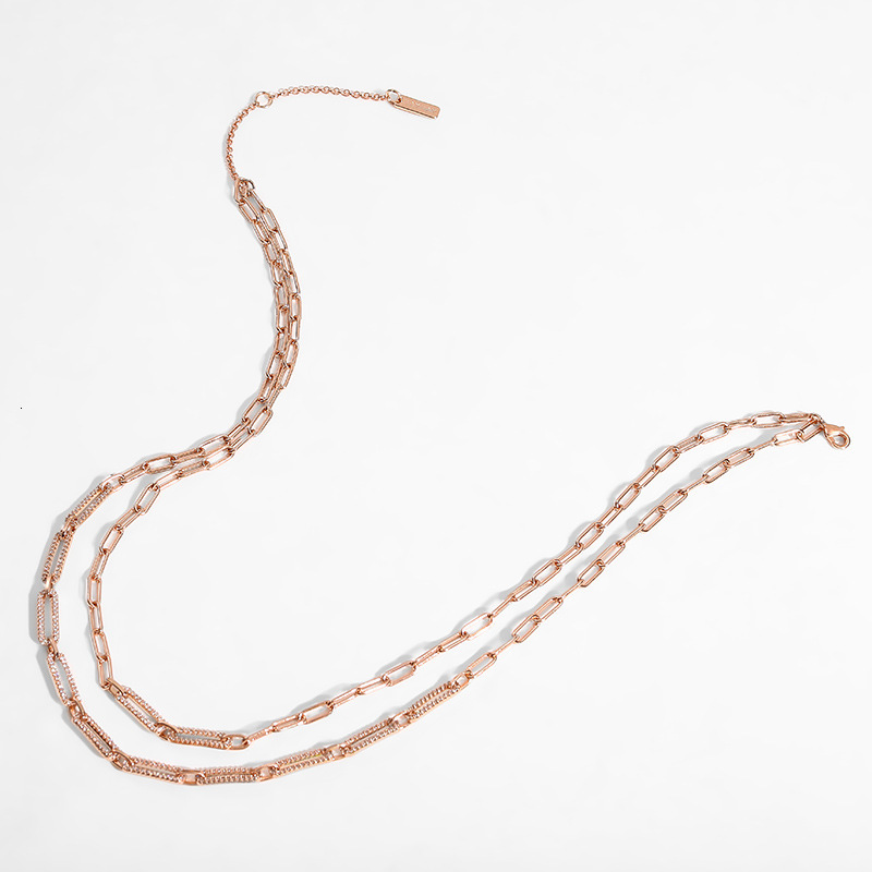 2025 New Style Zircon Electroplated Necklace For Women Exquisite And Luxurious Designer Necklace Summer Minimalist Style Double Layered Necklace