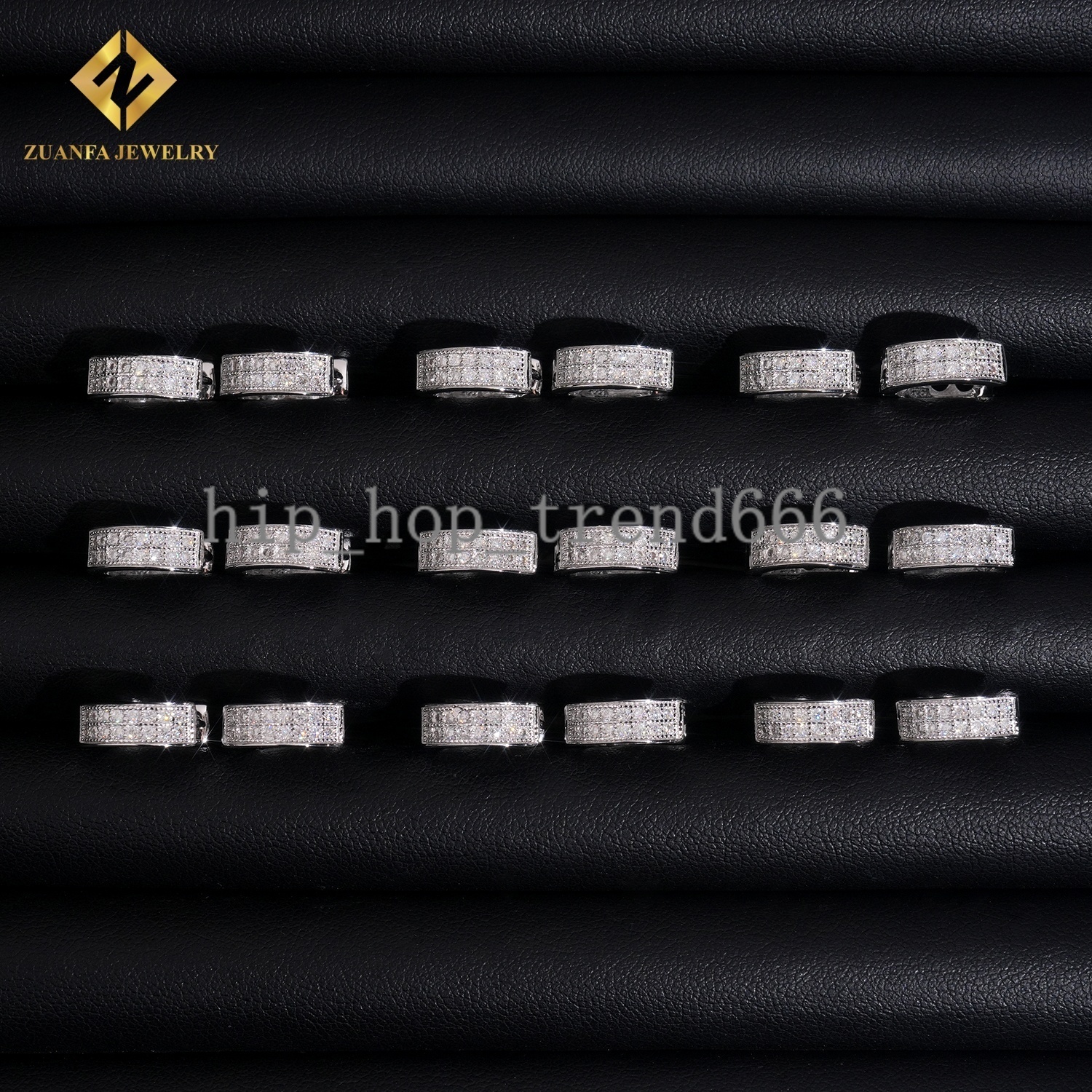 Men Style Hip Hop Fashion Stud Earring 925 Sterling Silver Jewelry VVS Moissanite Hoop Iced Out Earring