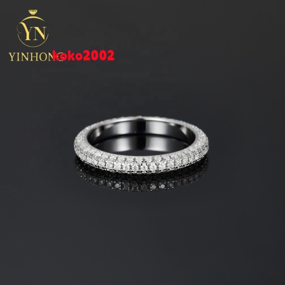 Best Selling Fashion Women Fine Jewelry S925 Sterling Silver Vvs1 Moissanite hip hop Ring