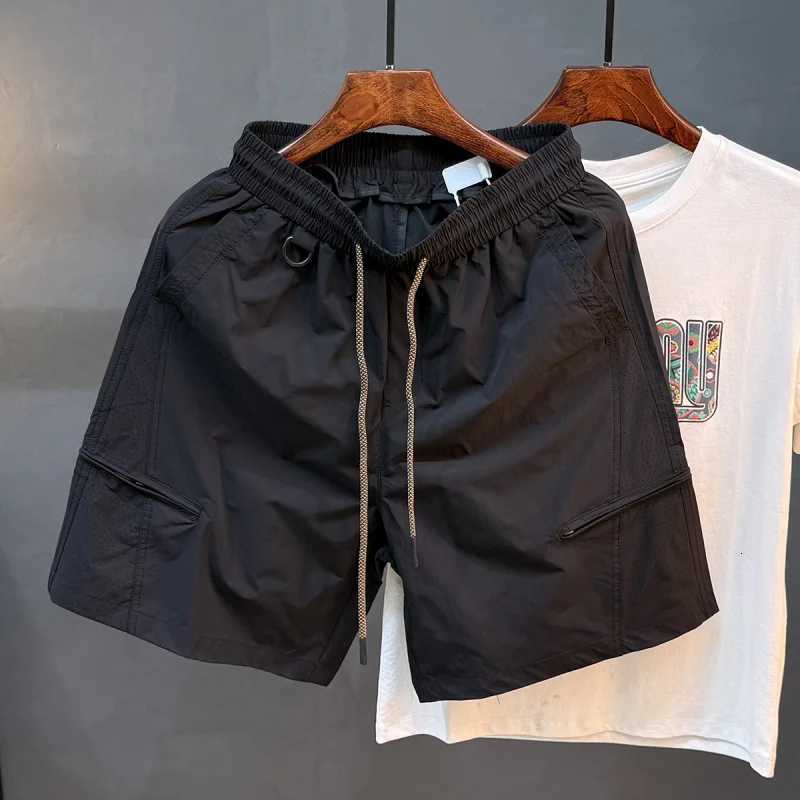 2025 Summer New Retro Workwear Shorts for Men Loose Quick Drying Breathable Elastic Casual Five Point Beach Pants W250724