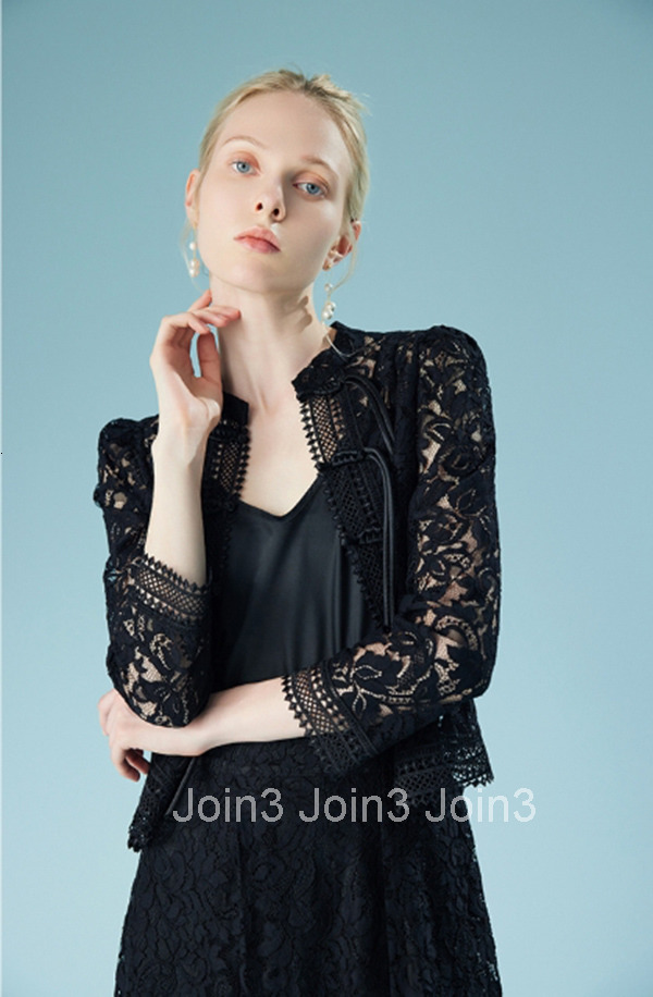 Summer New Womens Long Sleeve Black Hollow Out Top French Lace Blouse Women 2244