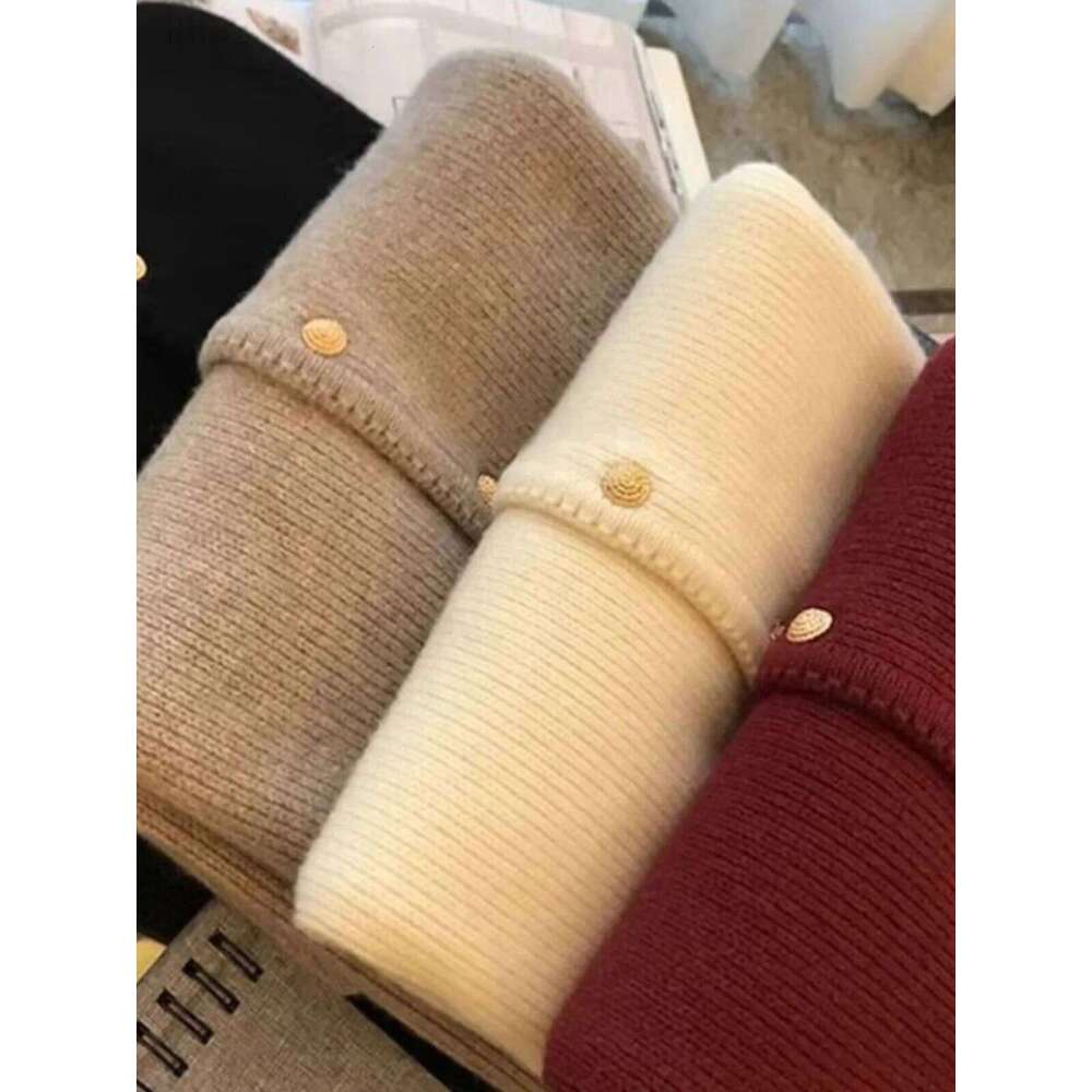 2024 Crew Neck 100 Pure Cashmere Cardigan Small Fragrant Coat Women's Spring And Autumn Loose Wool Knit Sweater MDNG