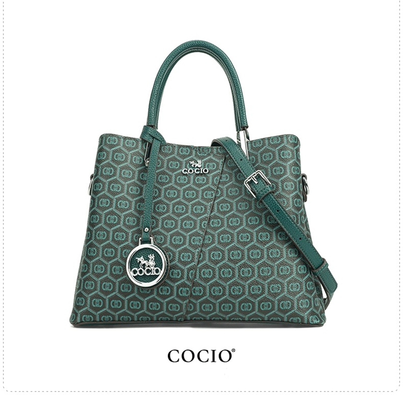 COCIO designer bag New peacock green handbag fashionable light luxury versatile crossbody bag vintage handbag