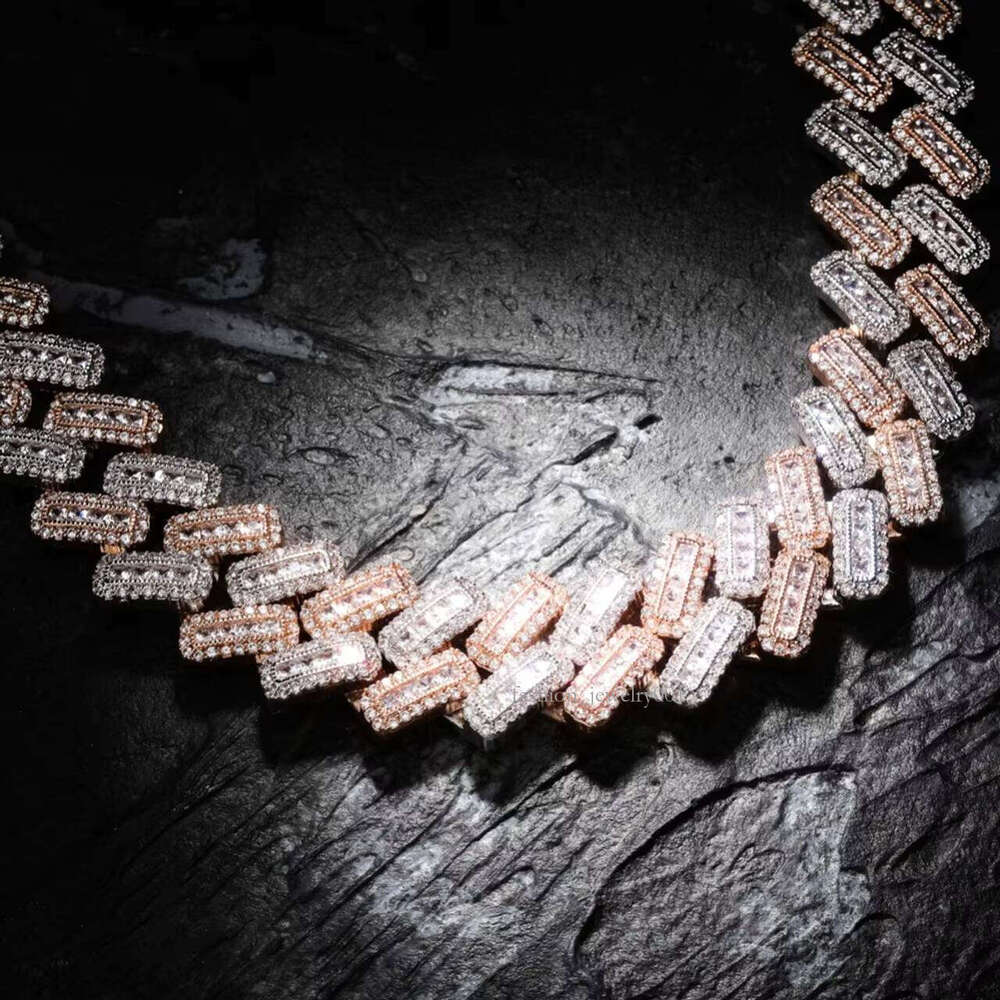 Fine Hip Hop Moissanite Sterling Sier Full Iced Out Custom VVS Cuban Link Chain Wholesale