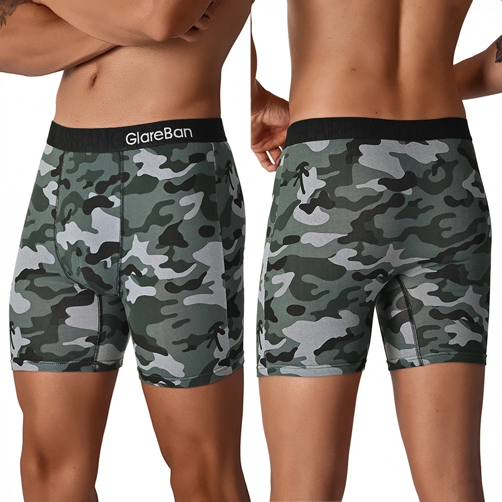 5pcs Set MidLong Camo Cotton Boxer Shorts for Men Underwear Male Underpants Briefs Boxershorts Slips Panties Breathable 250725