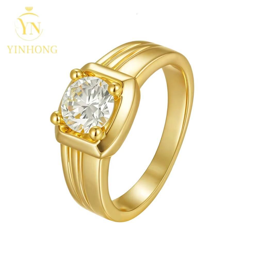 Simple Mens Moissanite S925 Sterling Silver Wholesale price Eternity Mens Rings