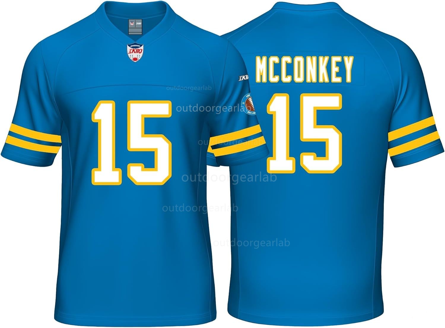 Custom Mens/Youth Football Stitched T-Shirt for Sports Fan Blue LA jerseys cheap