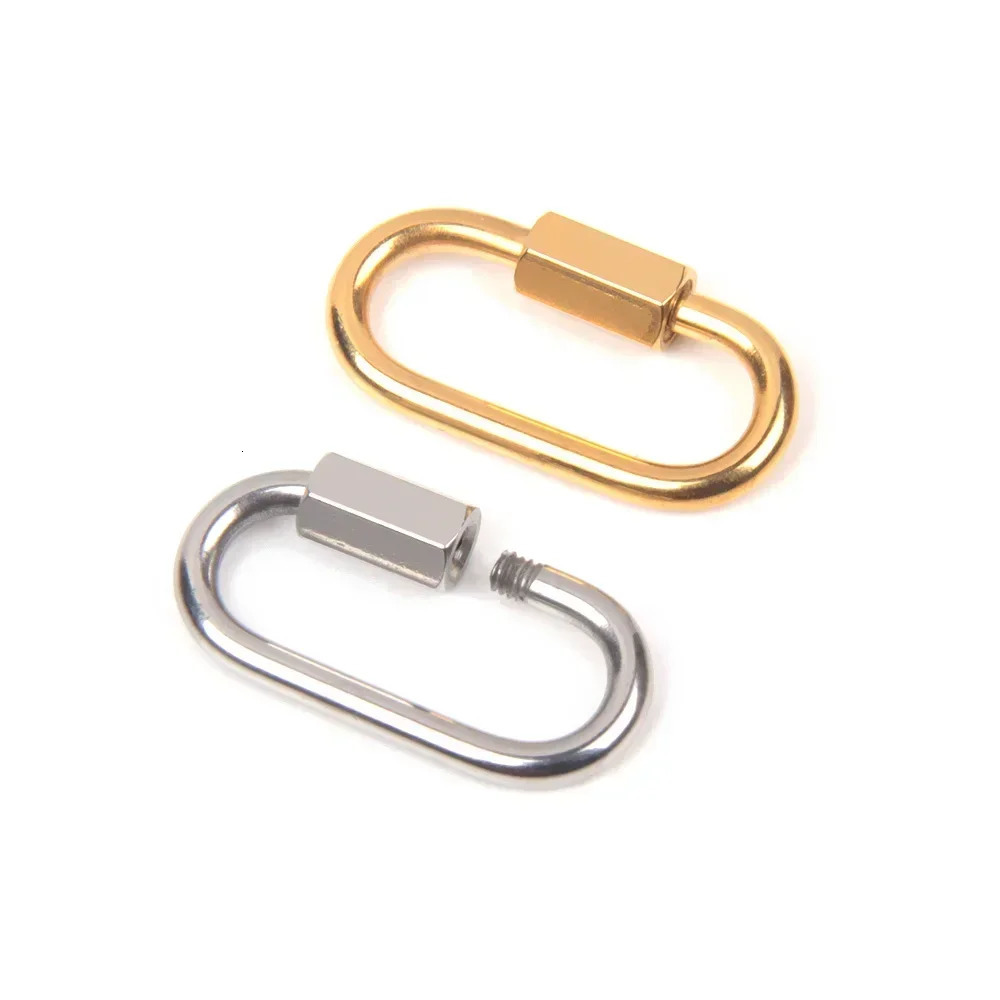 2pcs/Lot Stainless Steel Buckle Wholesale DIY Carabiner Fasteners Screw Lock Clasps DIY Bag Link Jewelry Making Accessories 250723