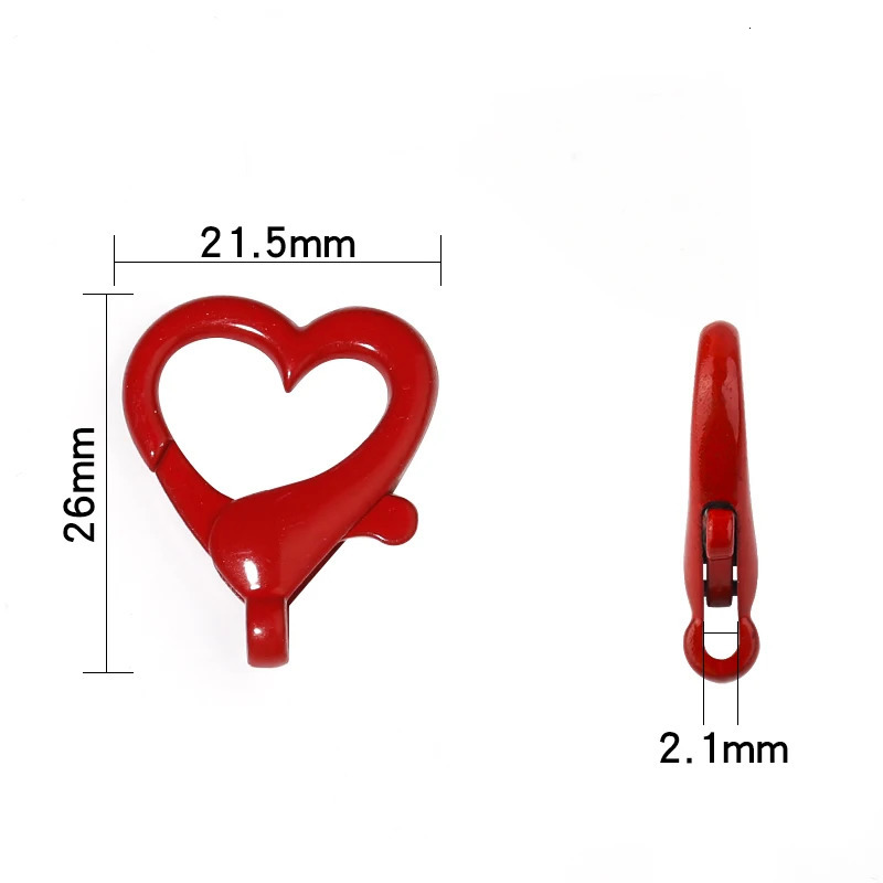10pcs Heart Lobster Clasps Spring Clasps Metal Carabiner Bag Clips Hook Dog Chain Buckle DIY Keychain Jewelry Making Accessories 250723