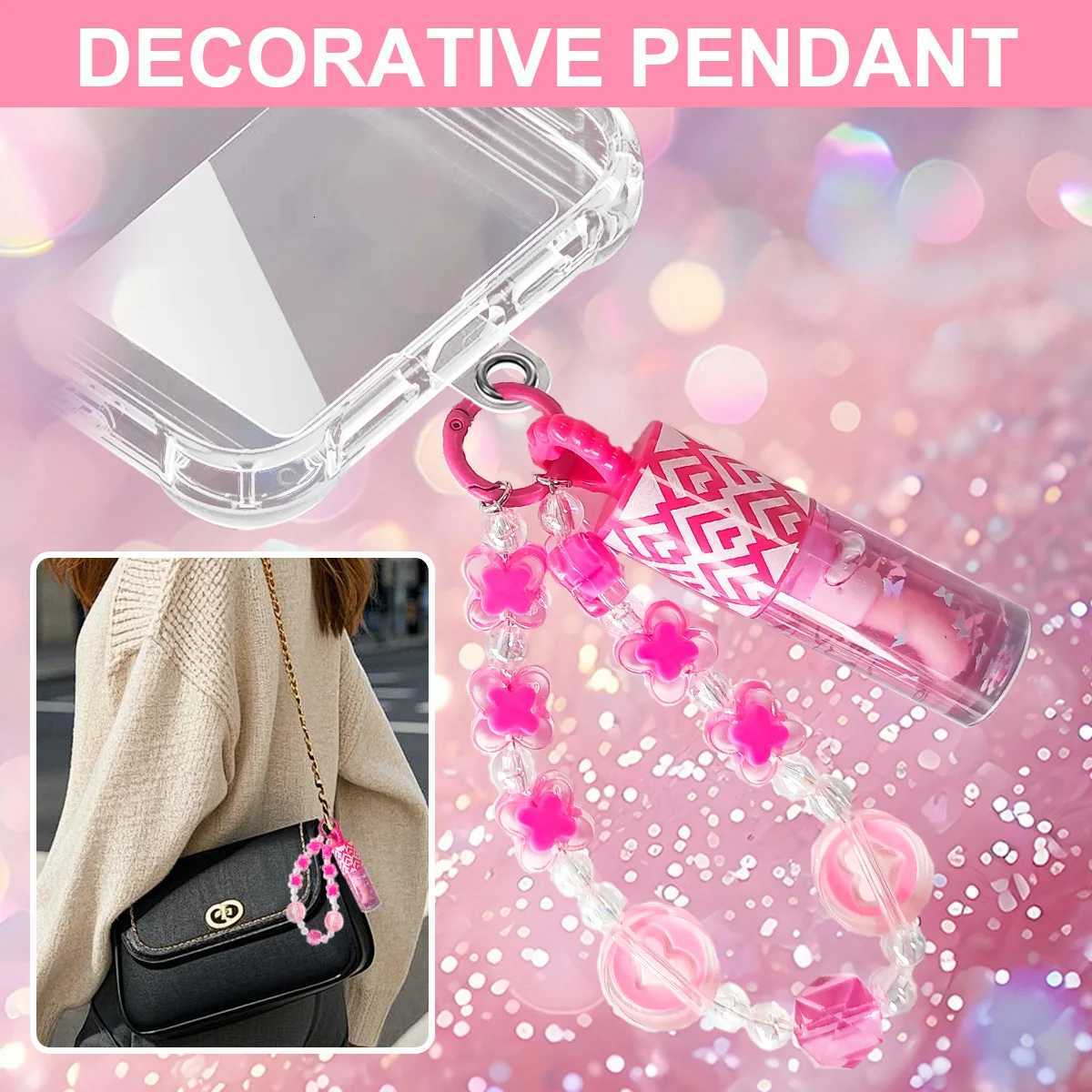 3 colors randomly sent mobile phone pendant portable lip gloss natural nude color cute and moisturizingXJ250724