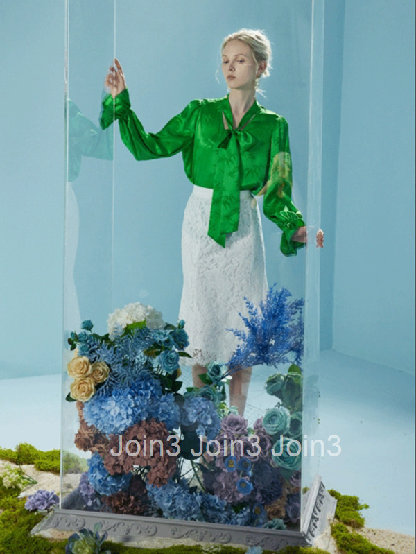 Summer New Elegant Versatile Mid-Length A-Line Skirt High Waist White Lace Half Skirt 1018