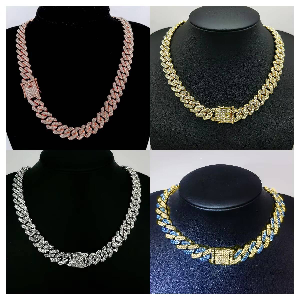 Wholesale Hip Hop Chain Cuban Moissanite Diamond Bracelet Chain Sterling Silver Gold Plated Cz Cuban Chain
