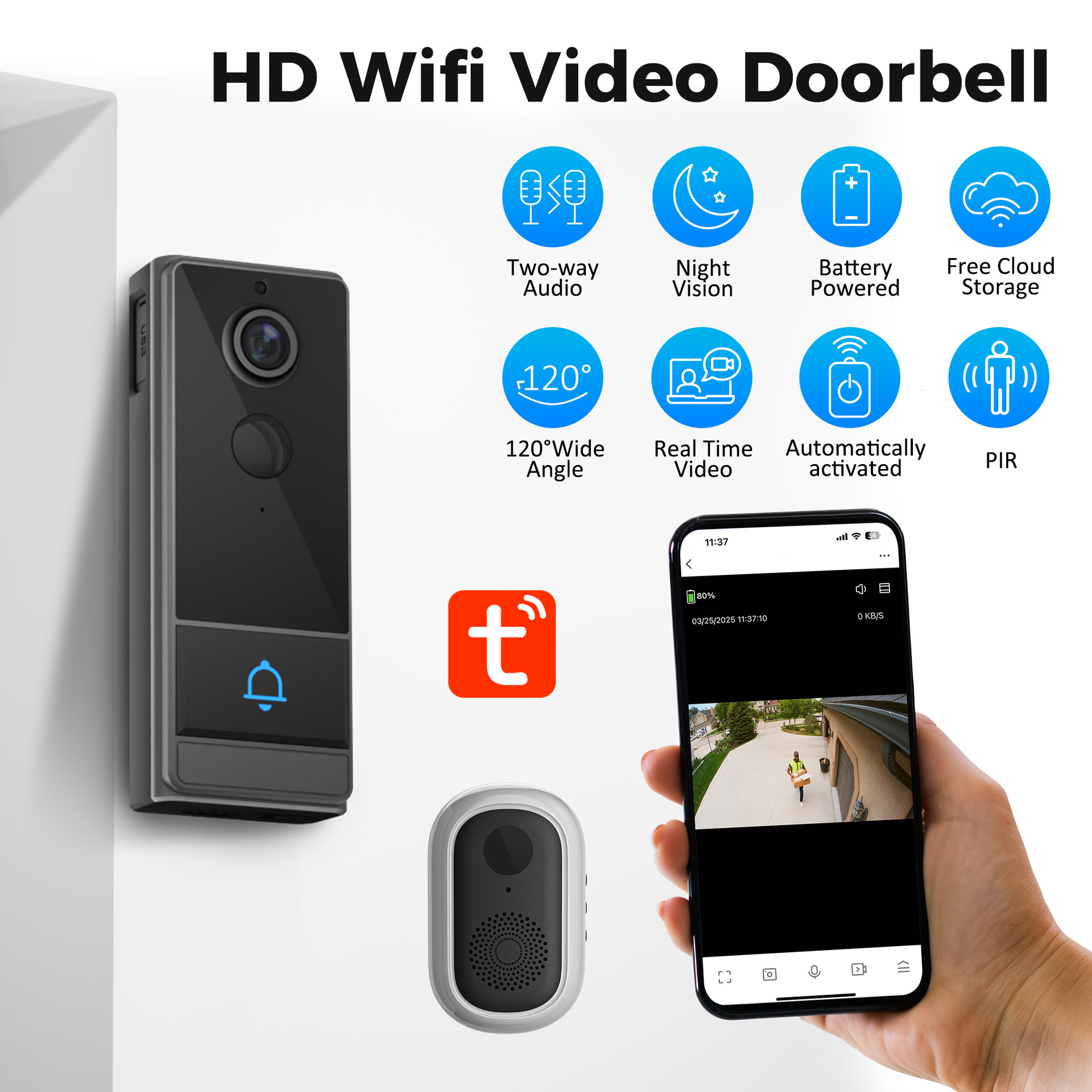 Graffiti intelligent visual intercom doorbell high-definition home security protection wifi M19 visual camera