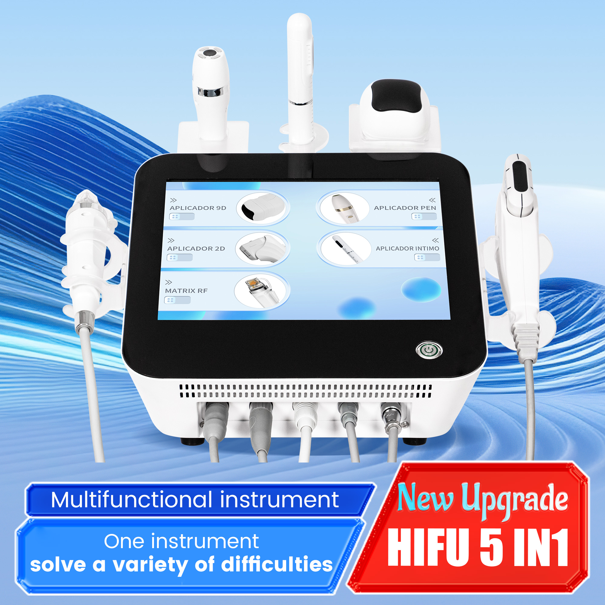 Professional 5-In-1 Hifu Device - Microneedling + Intimate Care - Eye Rejuvenation & Fat Burning - Multi-Functional Beauty Machine