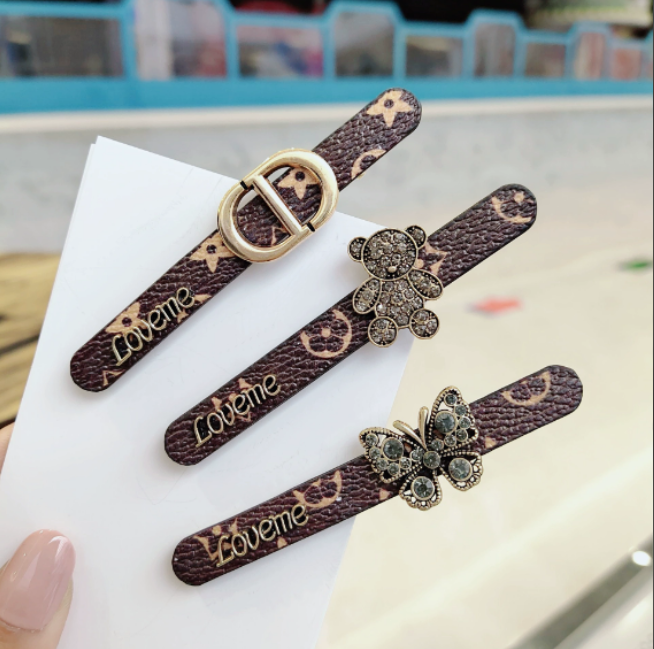 New style hair clips straight clip side clip back of the head cute bear bow bangs clip duckbill clip