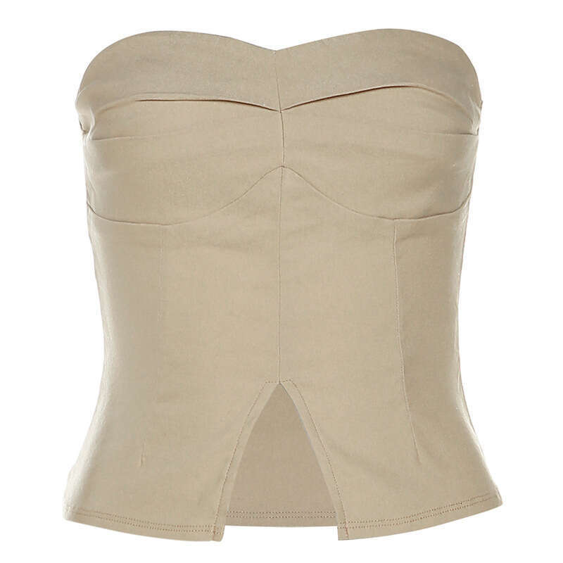2023 Summer New Women's Solid Color Sexy Slim Waist-Cinching Crop Top Vest 441
