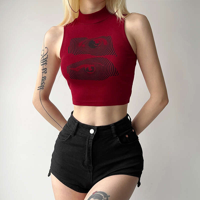 Clothing 2023 Summer New Women's Street Fashion Letter Print Crop Top Vest for Women 8ee
