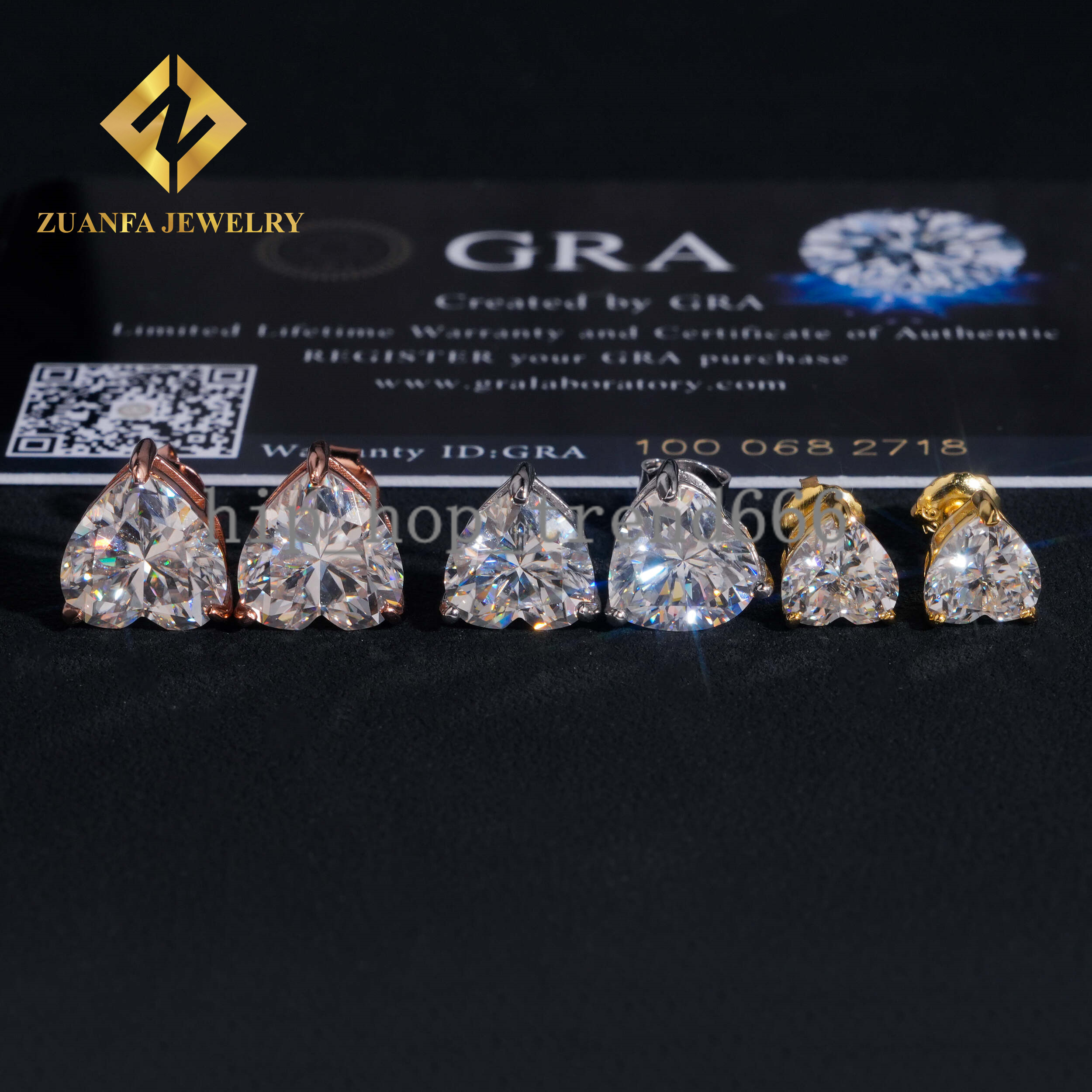 Pass Diamond Tester 925 Solid Silver D Color VVS Heart Shape Moissanite Stud Earrings Men Women Earrings Daily Wear