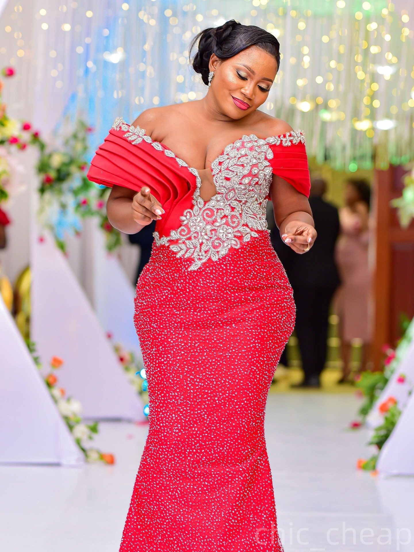 Mermaid Red Prom Dresses 2025 Sweetheart Lace Beaded Sparkly Evening Formal Party Second Birthday Engagement Gowns Plus Size Dress For Special Occasio