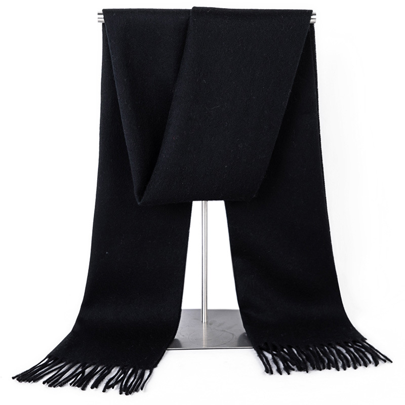 K1473 Pure wool scarf autumn and winter new solid color scarf warm high-end gift all-match neck scarf