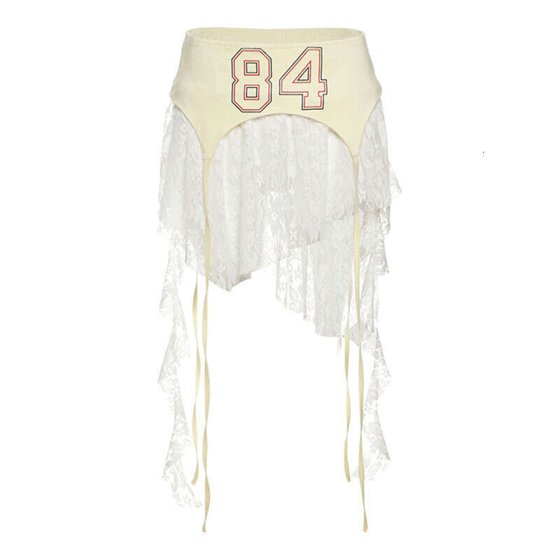 2025 Summer New Fashion Trend Versatile Irregular Fake Two-Piece Slim High-Waisted Skirt for Women 5c2